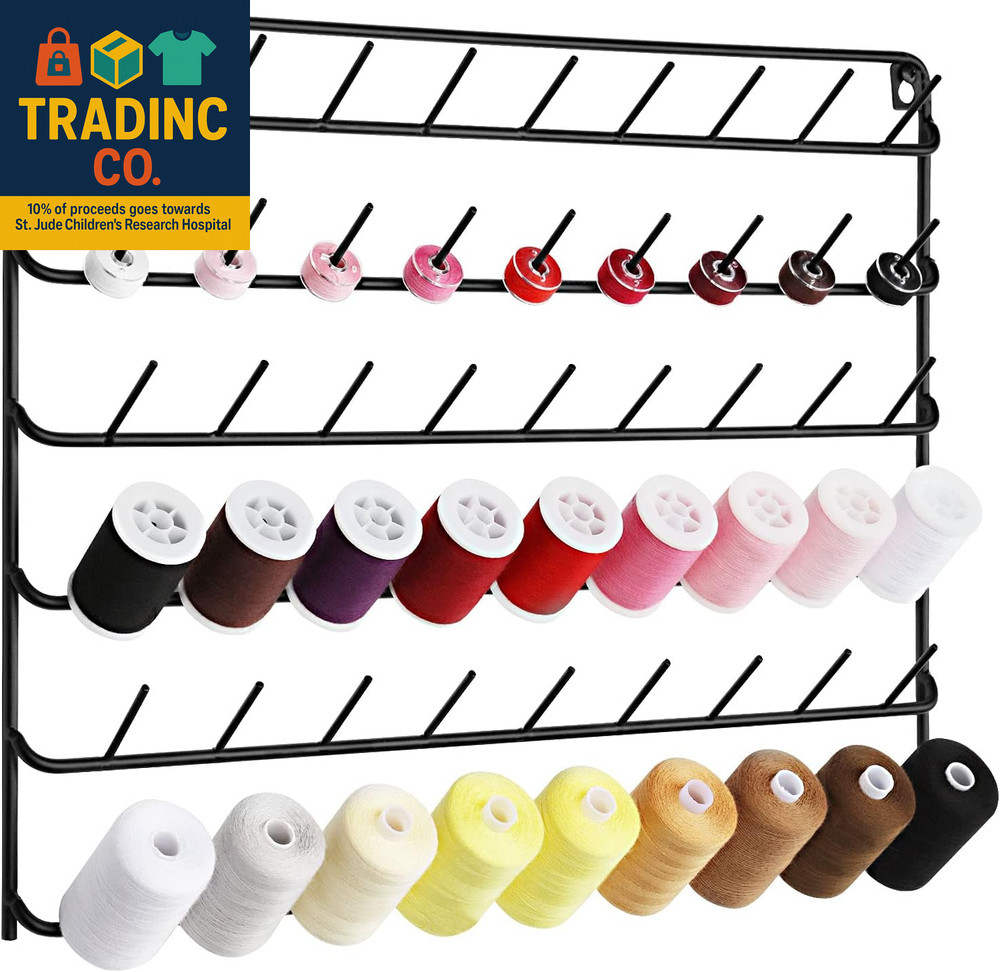 Thread Holder Wall 54 Spools Thread Rack Embroidery Spool Thread Organizer Wall