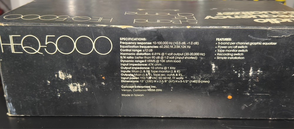 Coustic HEQ-5000 Audio Frequency Equalizer - very lightly used
