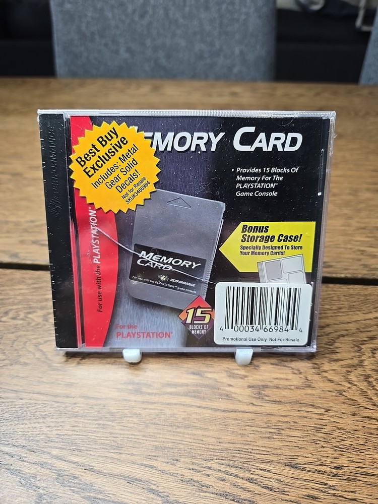 Performance Sony PlayStation 1 PS1 Memory Card Case Holder Metal Gear Solid READ
