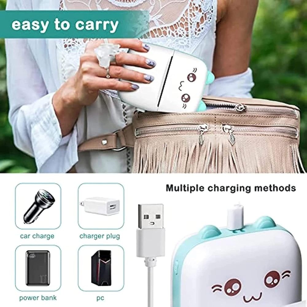 Bluetooth Mini Pocket Thermal Printer Photo Label Sticker Maker for Study Notes