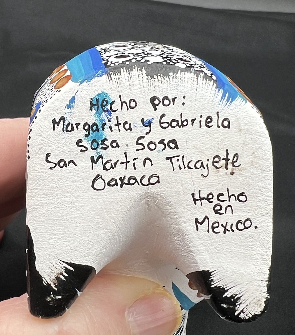 Alebrije Wooden Coyote Sculpture Painted By Margarita & Gabriela Sosa 4.5” X 6”