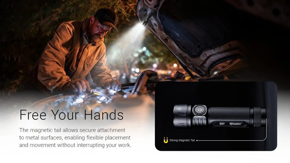 Nitecore EX7 Flashlight 6000 LM Variable Beam Torch Rechargeable Tactical Lights