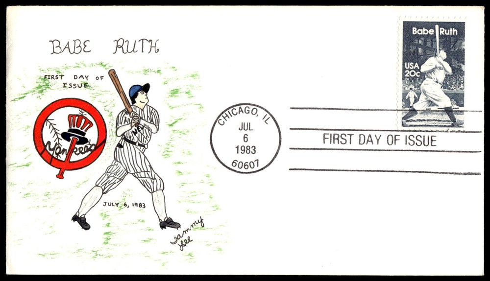 1983 FDC NY Yankees Babe Ruth HP Tammy Lee Cachet
