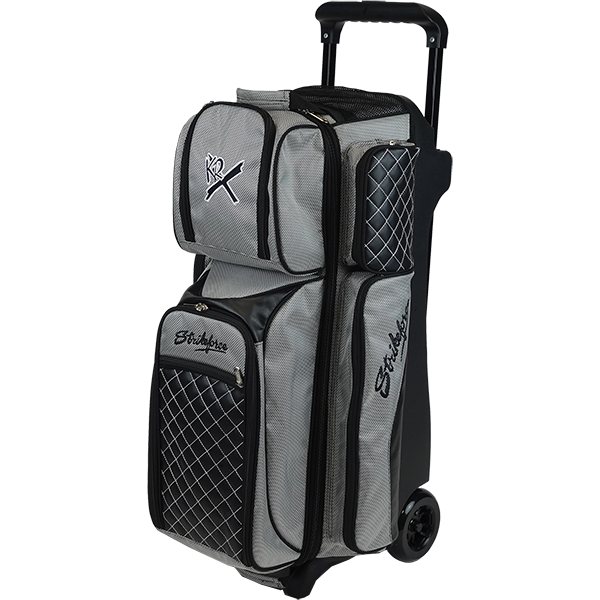 KR Strikeforce Royal Flush Silver 3 Ball Roller Bowling Bag