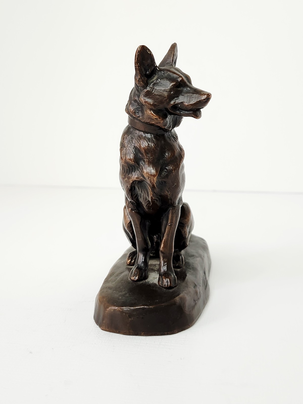 Antique Jennings Brothers Bronze Metal German Shepard Figurine JB 2417