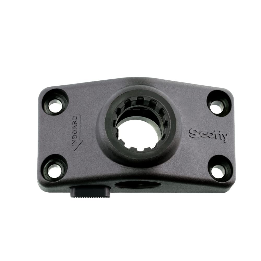 Scotty #241L-BK Locking Side Deck Mounting Bracket, Black, Small Small, Black