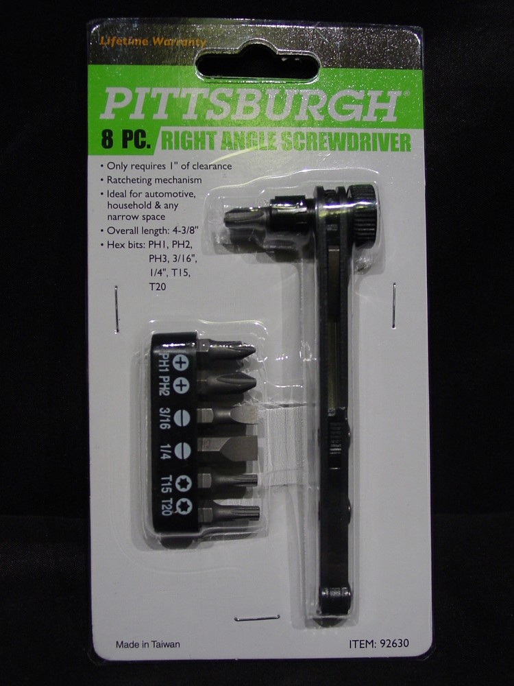 Right Angle Screw Driver Set Ratcheting 8pc Offset Screwdriver Hex Bit Mechanic