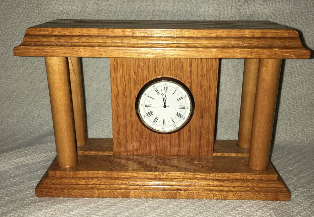 Silcon Electronics Wood Quartz Mantle Clock 8x4x4"