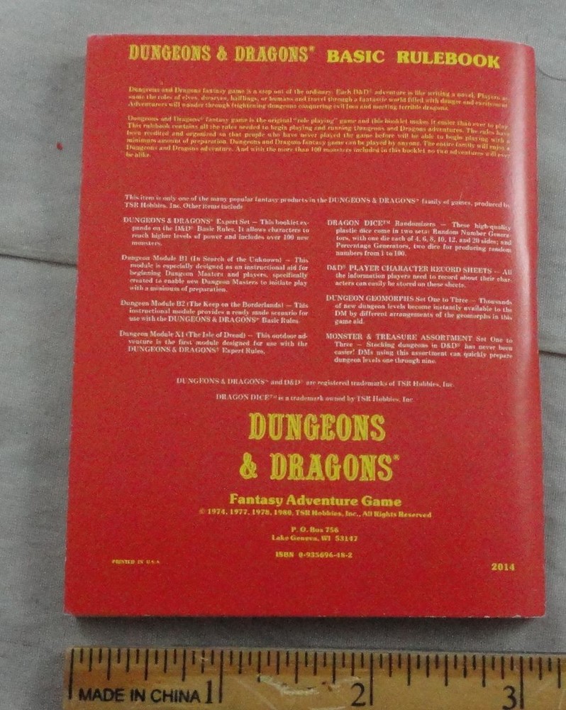 D&D Dungeons & Dragons Red Book Basic Rules 4" *MINIBOOK* w/partial box TSR2014