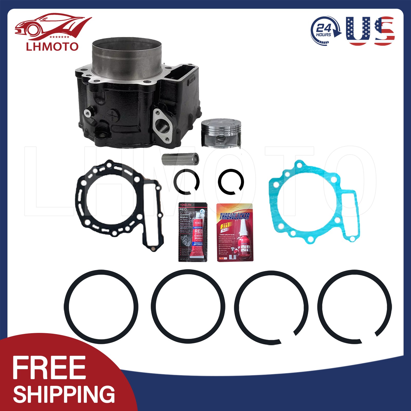 Motorcycle Engine Cylinder Kit 650CC for Kawasaki KLR650 KLR 650 Camo 1987-1995