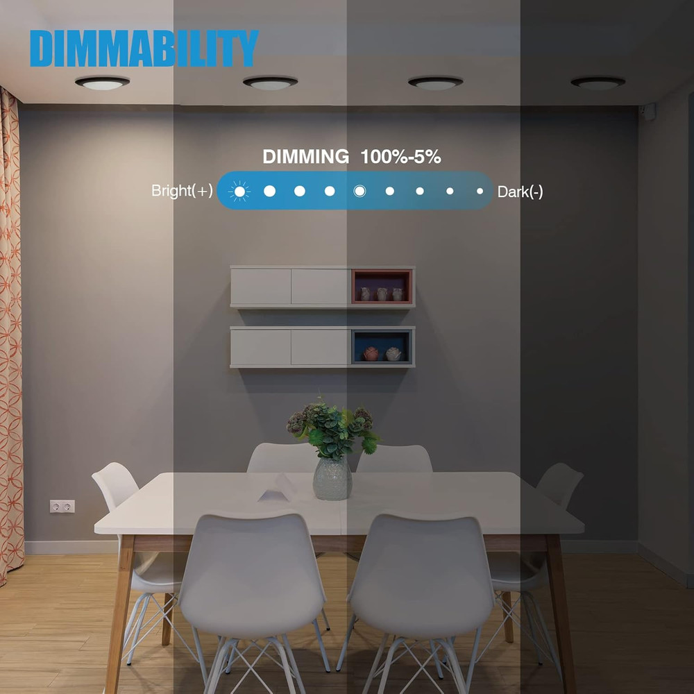10 Pack 6" Dimmable LED Disk Light Flush Mount Ceiling Fixture for Home Improved