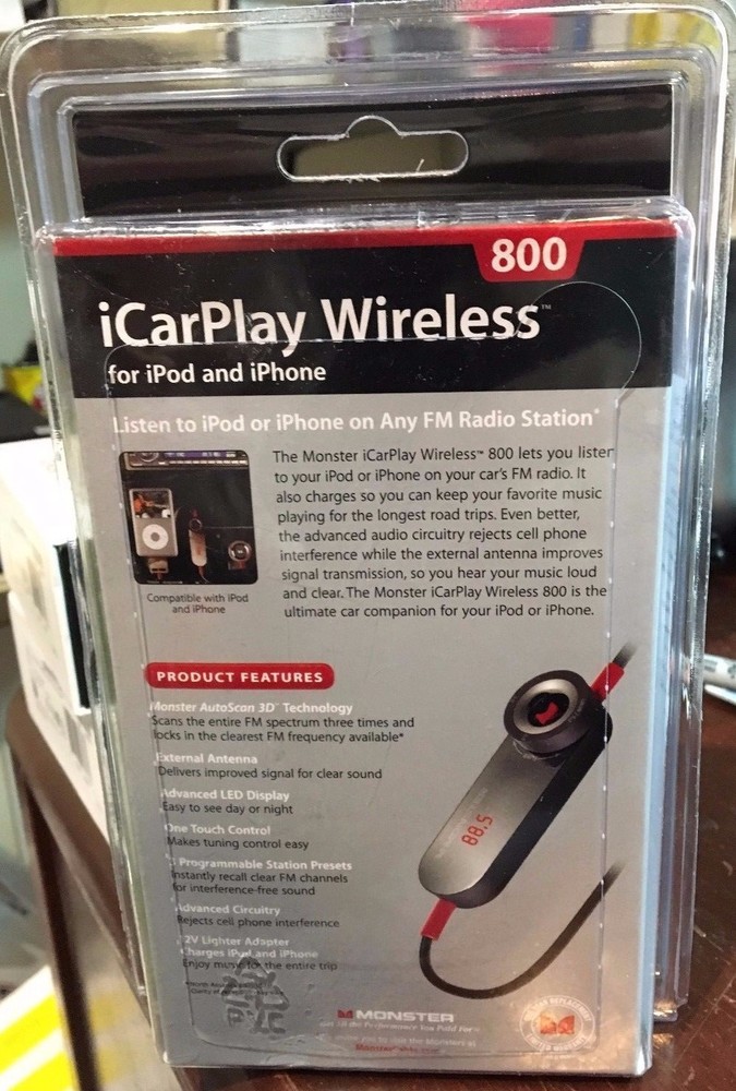 MONSTER iCarPlay Wireless 800 iPod iPhone Radio Transmitter /Charger