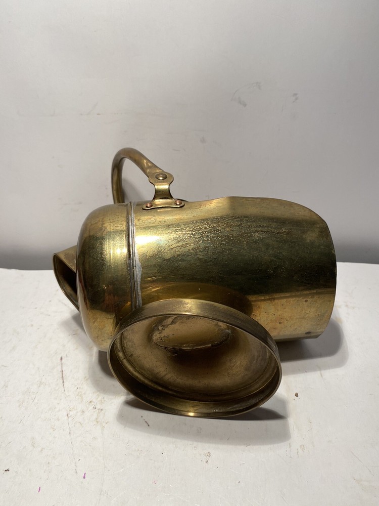 VTG Solid Brass Ash Scuttle Bucket For Fireplaces Excellent Condition 8” L B2
