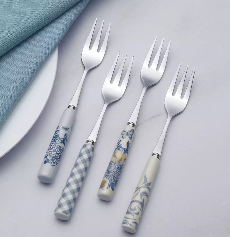 Dolly Parton 4-pc. Appetizer Fork Set Blue Toile Collection