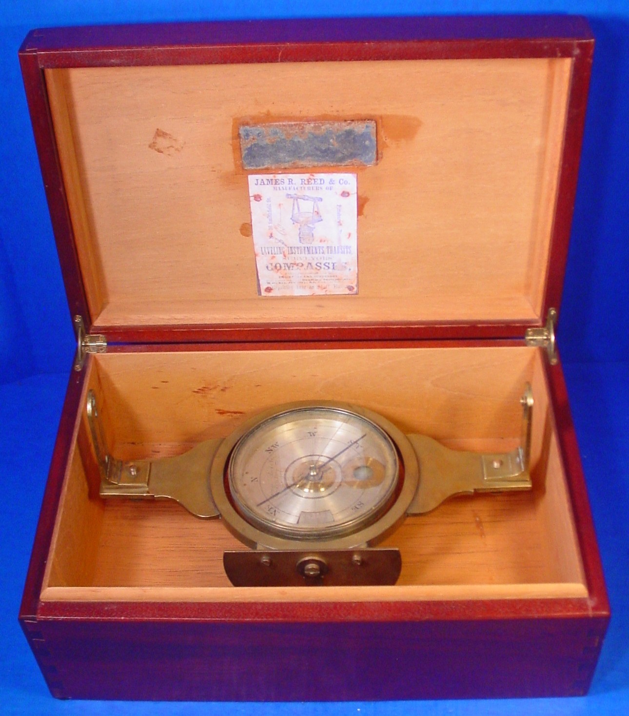 1870 James Reed Gimballed Mining Compass - RARE American Compass