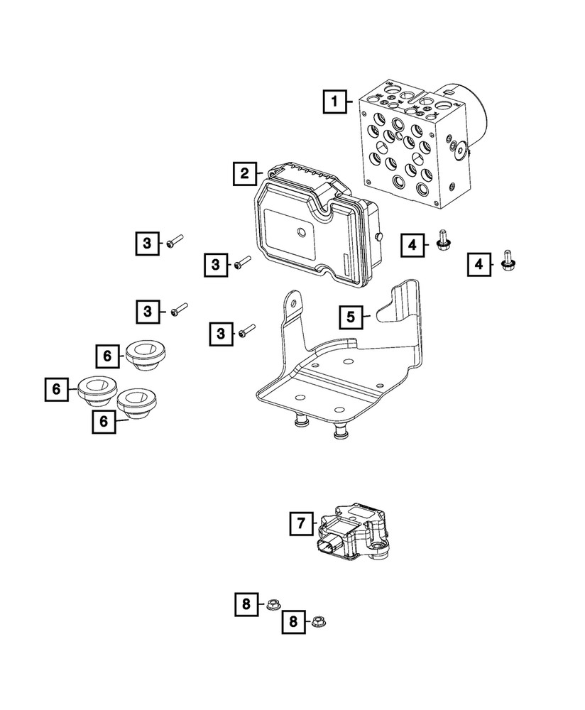 Genuine Mopar Anti-Lock Brake System Module 68597255AC