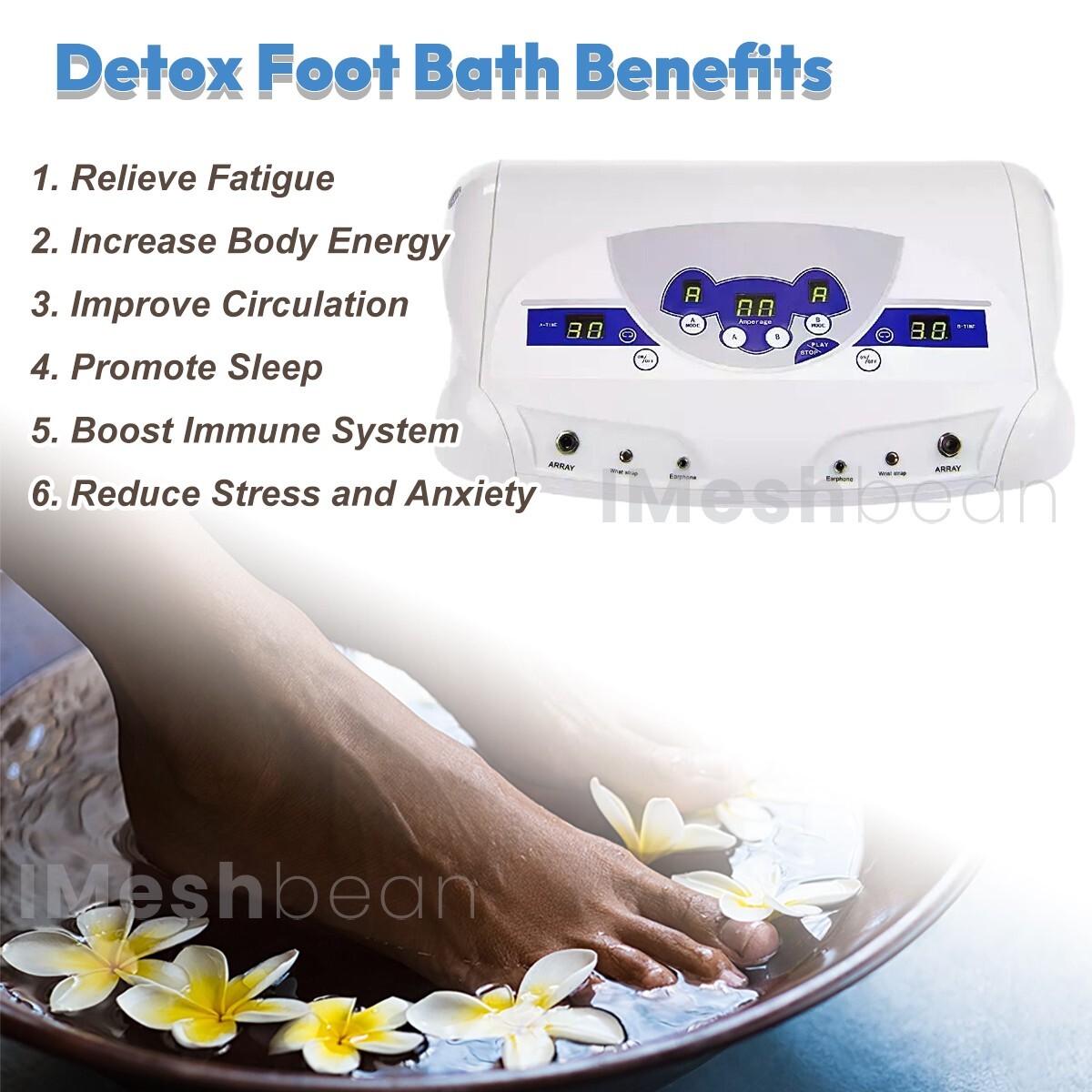 Detox Foot Bath Machine Dual Ionic Cell Relax Spa Massager LCD MP3 Music Player