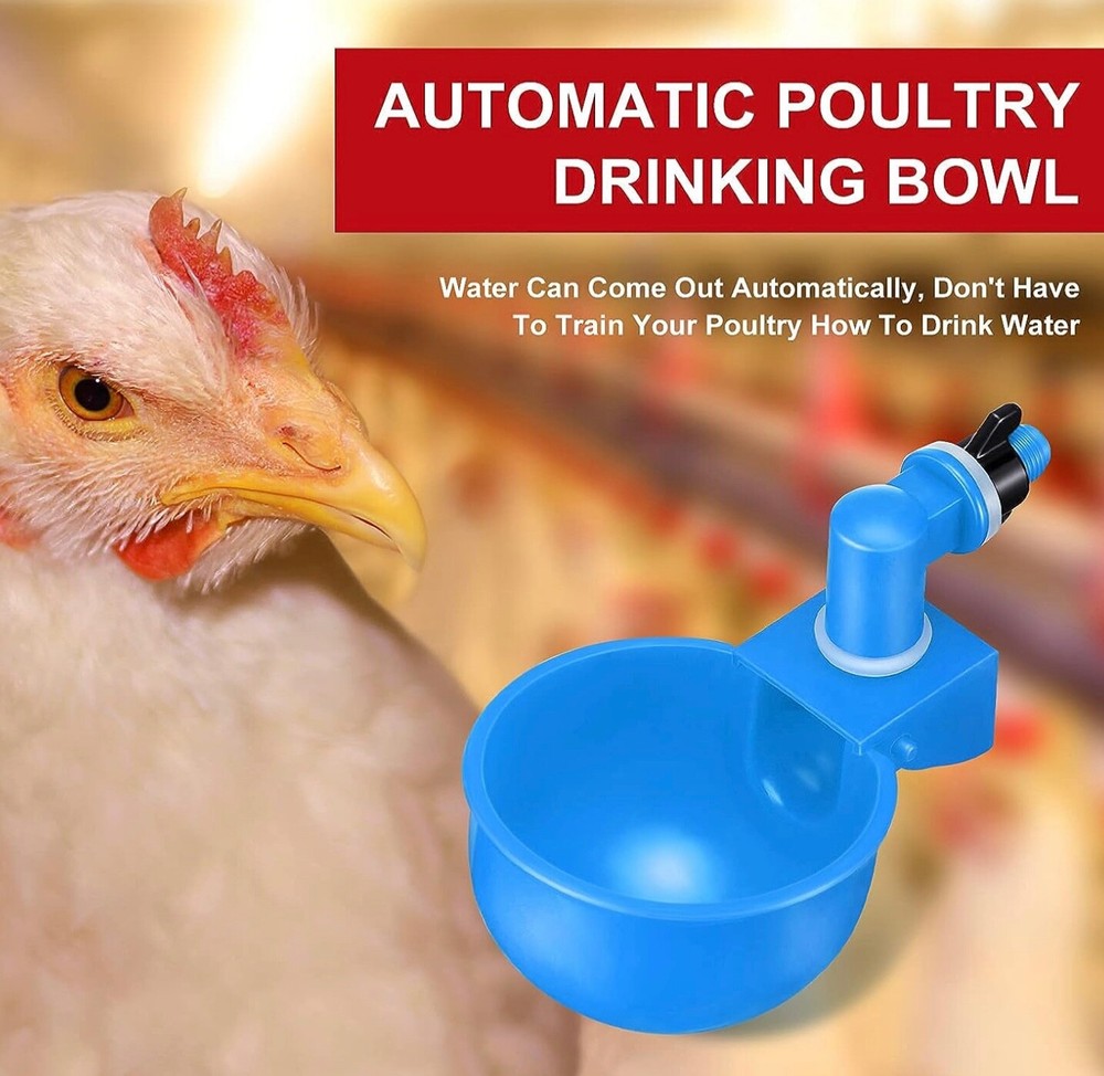 12 PCS Automatic Water Cups Poultry Drinker Waterer Chicken Duck Quail Drinking
