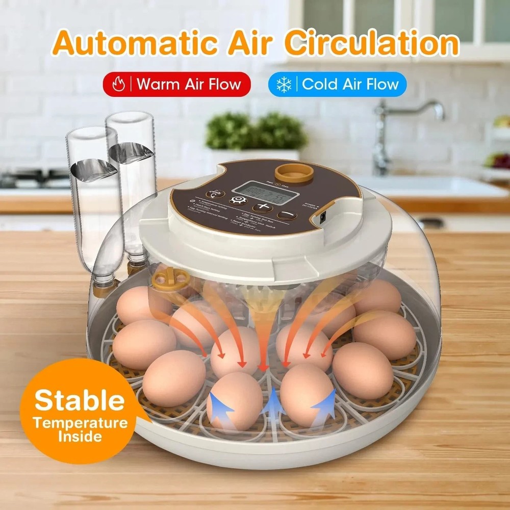 Incubators for Hatching Eggs,18 Egg Incubator with Automatic Egg Turning and ...
