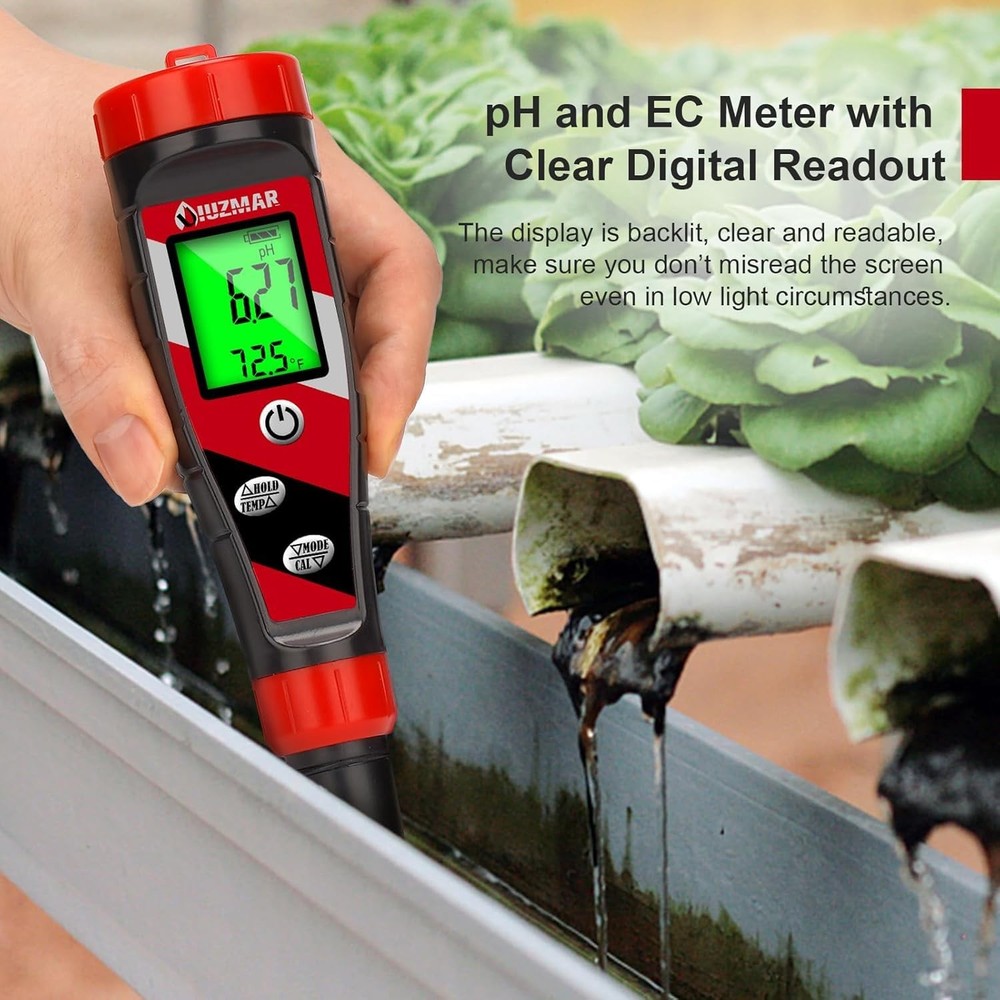 UIUZMAR pH Meter for Water Hydroponics and Calibration Solution