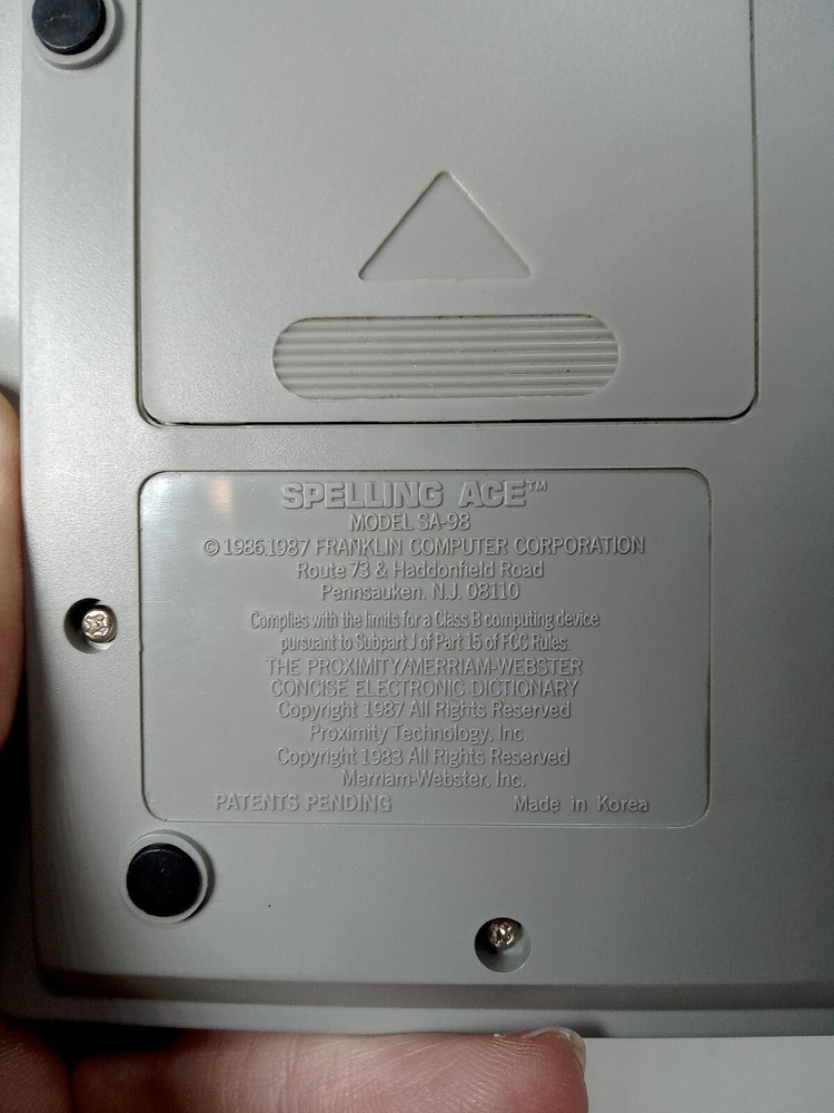 Franklin Computer Spelling Ace SA-98 Electronic Spell Checker - Tested & Works