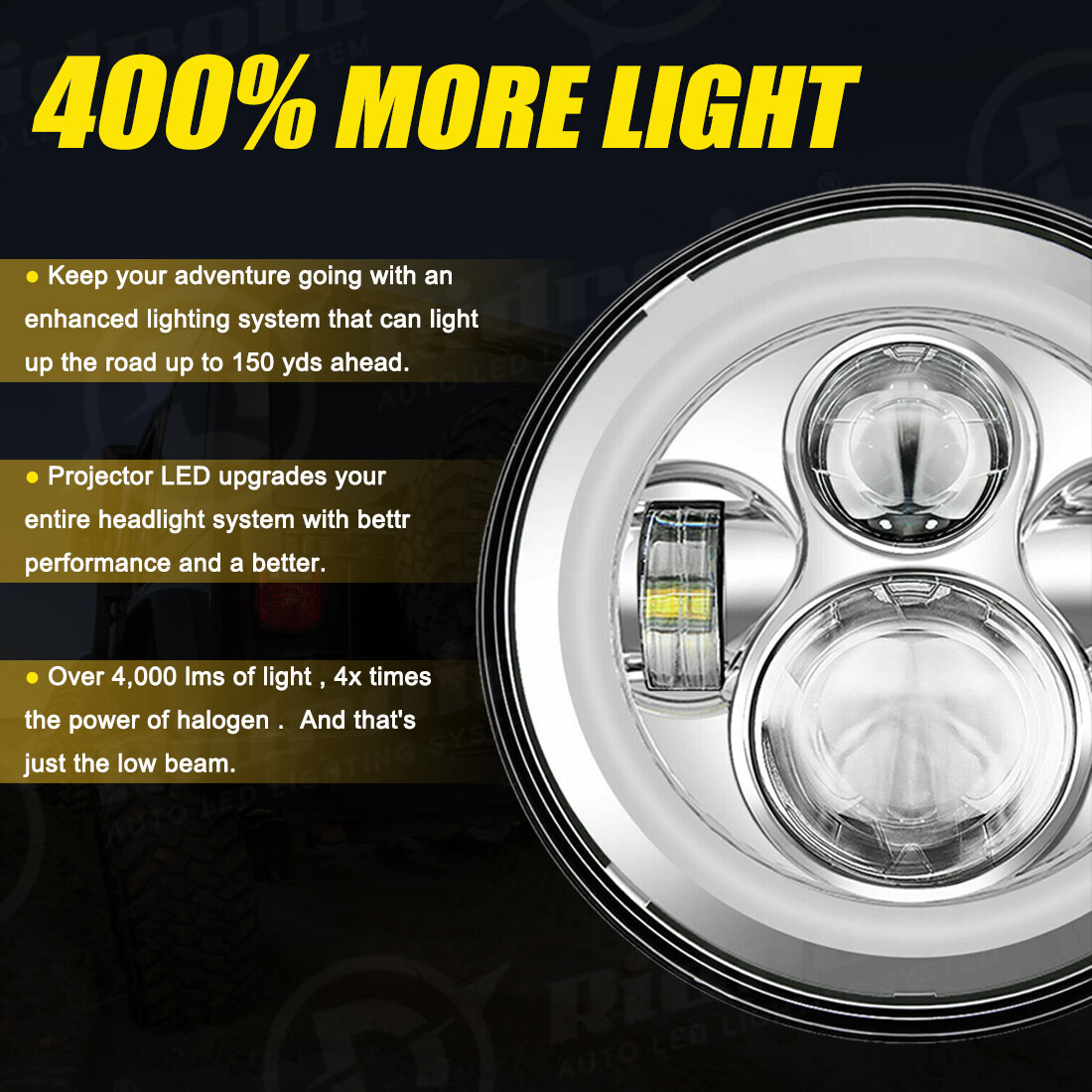 7" LED Headlight Halo + Passing Lamps For Harley Heritage Softail Classic FLSTC