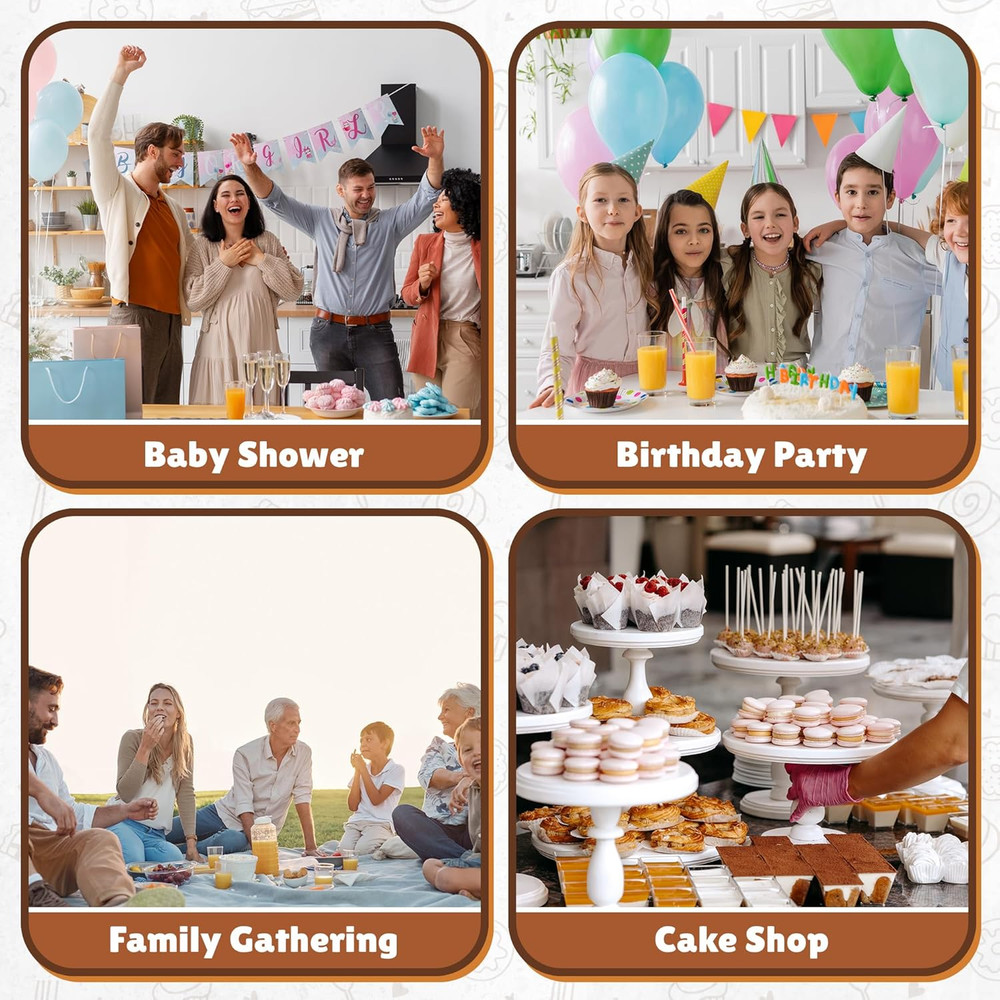 4 Pack Cupcake Boxes, Hold 12 Standard Cupcakes, Cupcake Containers with Window