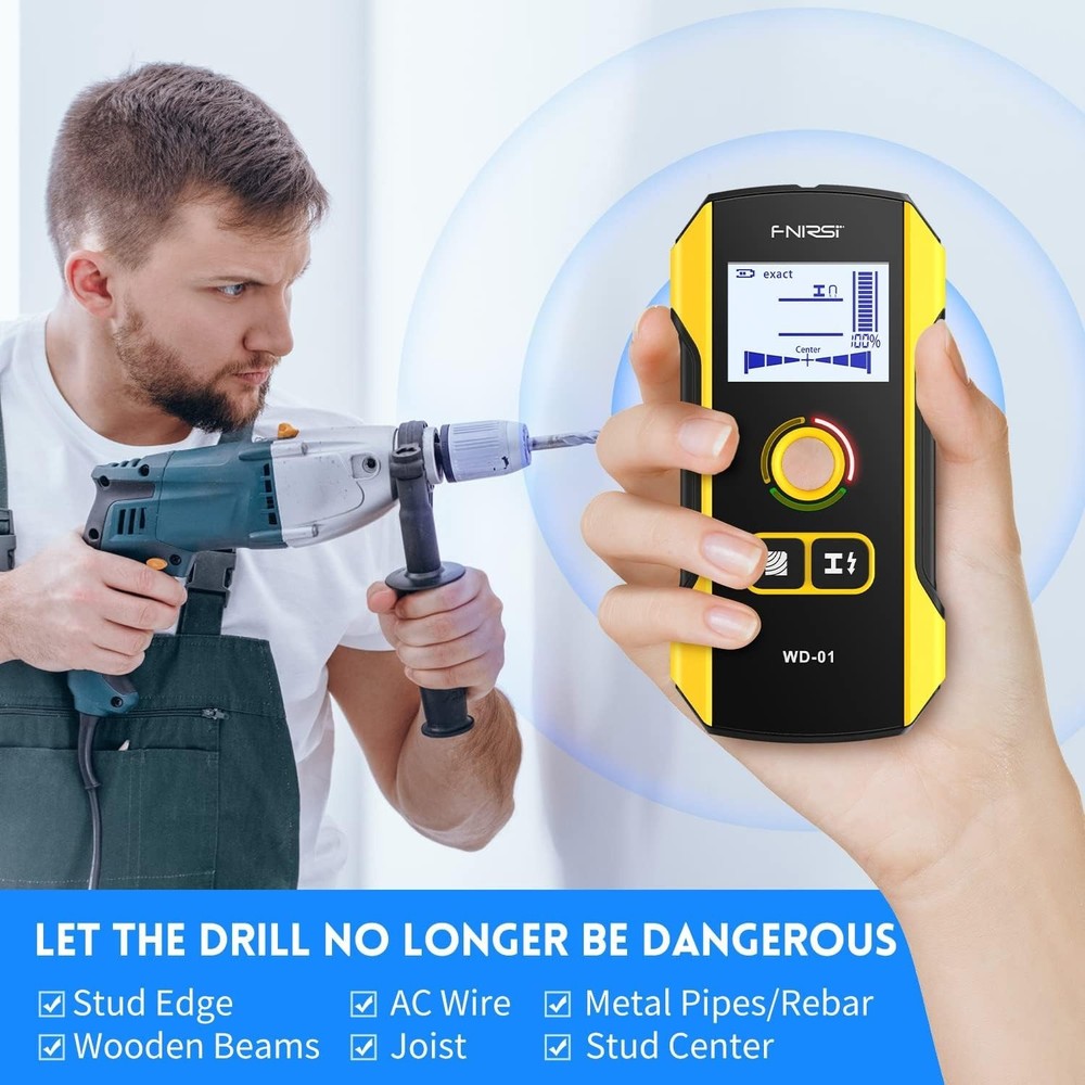 Professional Stud Finder with Auto Calibration & 6-in-1 Detection Modes