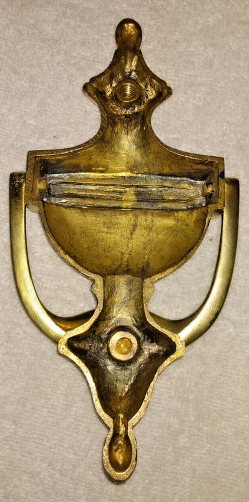 SOLID BRASS VICTORIAN URN & ROPE DESIGN DOOR KNOCKER