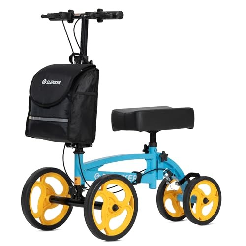ELENKER STEERABLE KNEE SCOOTER, FOLDABLE KNEE WALKER BASKET - Scratch & Dent