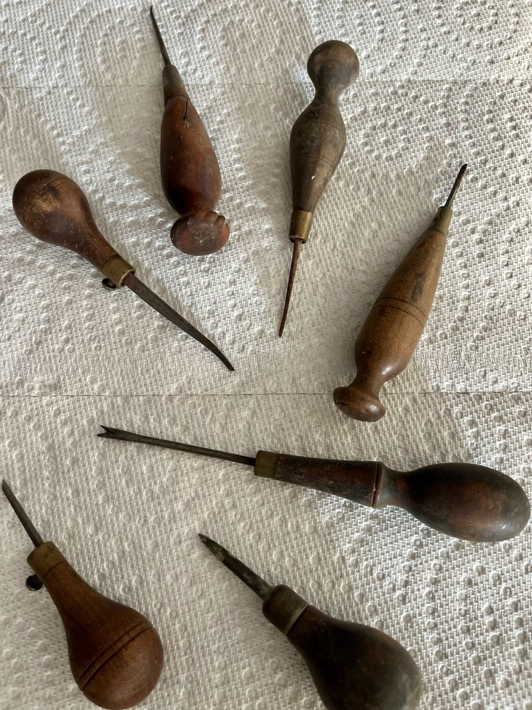 Seven Antique Wood Handle Scratch Awl’s