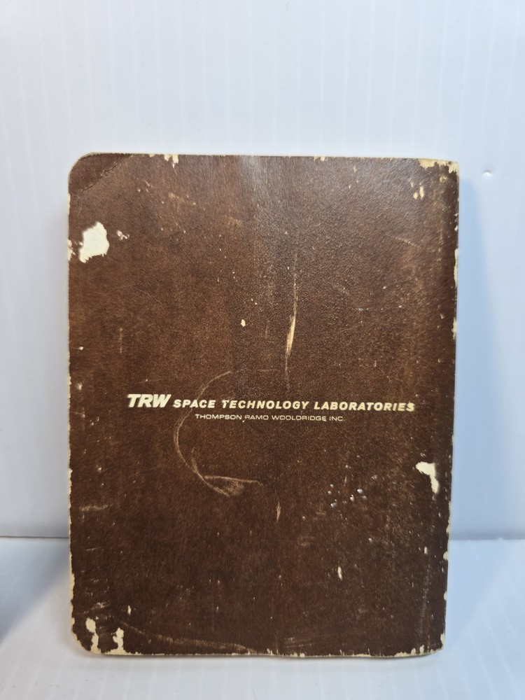 1965 TRW Space Data Pocket Handbook W/ Range Operations Tech Training Card