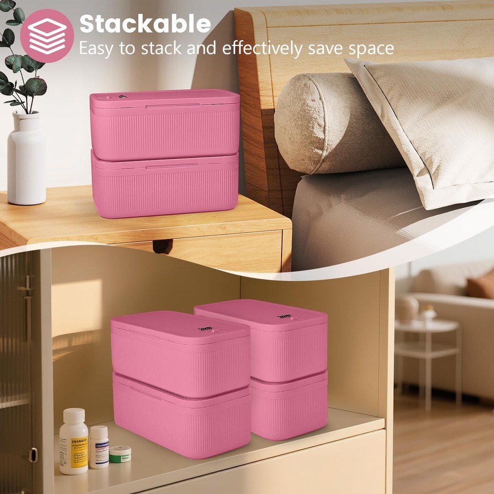 Small Lock Box,Lockable Storage Box with Combination Code 9.25 inches, Pink