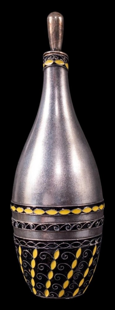 Russian Silver and Enamel Vodka Set with Tray
