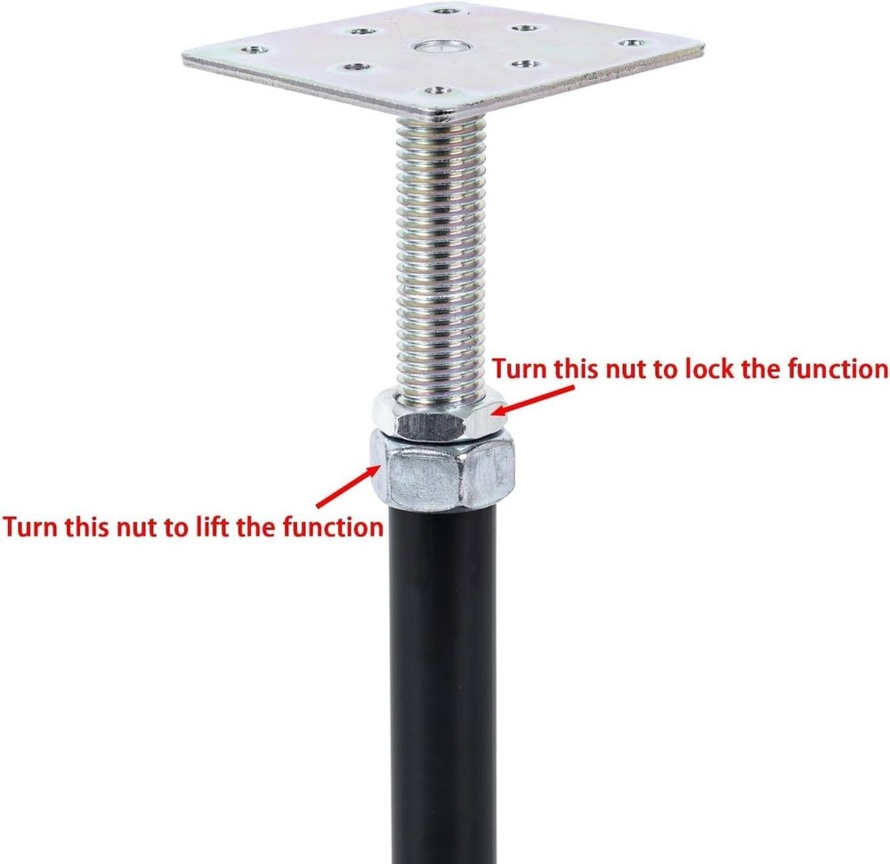 Adjustable Floor Support Jacks - 5000 lb Capacity, Easy to Install - 2-Pack
