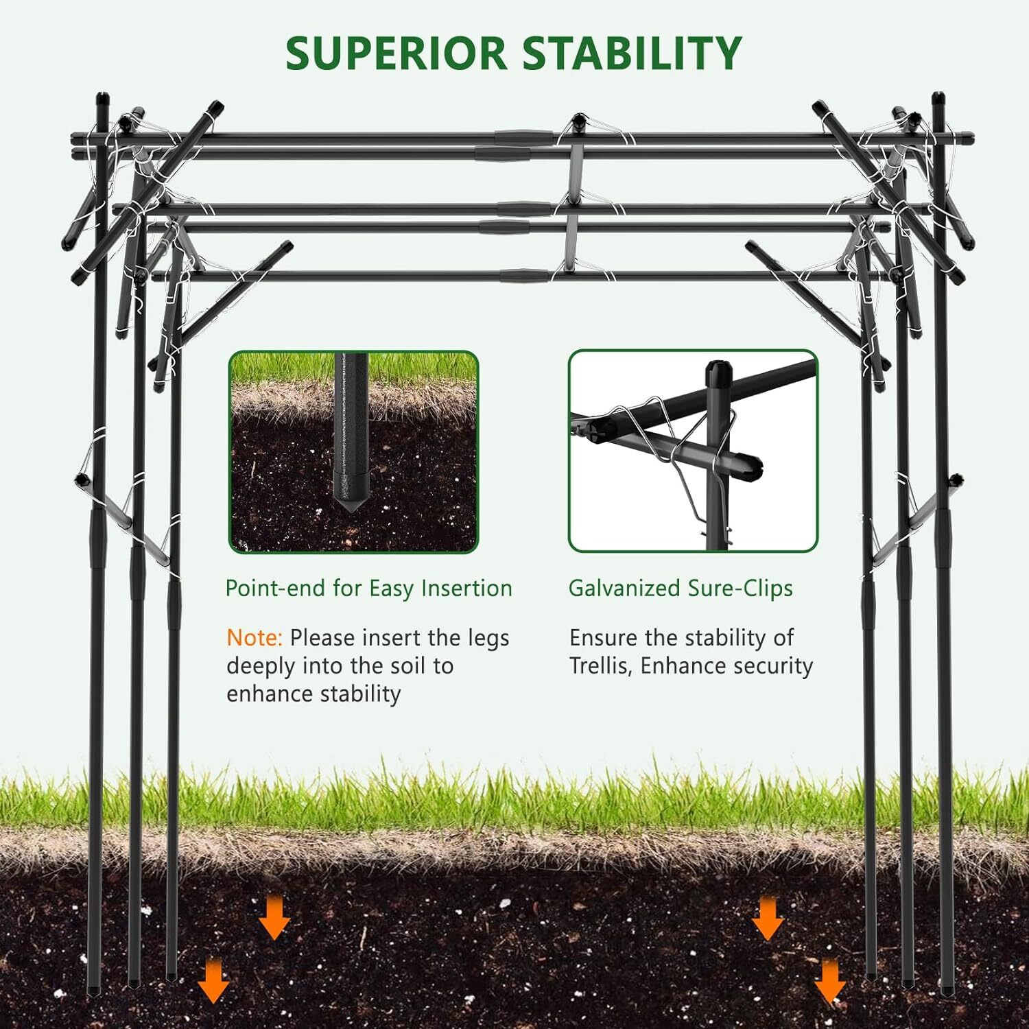 Barbella Garden Arch Trellis Metal Plant Support Trellis Archway for Climbing