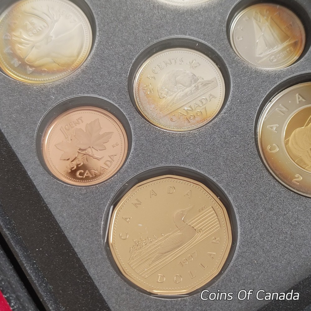 1997 Canada Silver Proof Set - Rainbow Toned Coins - Impressive! #coinsofcanada