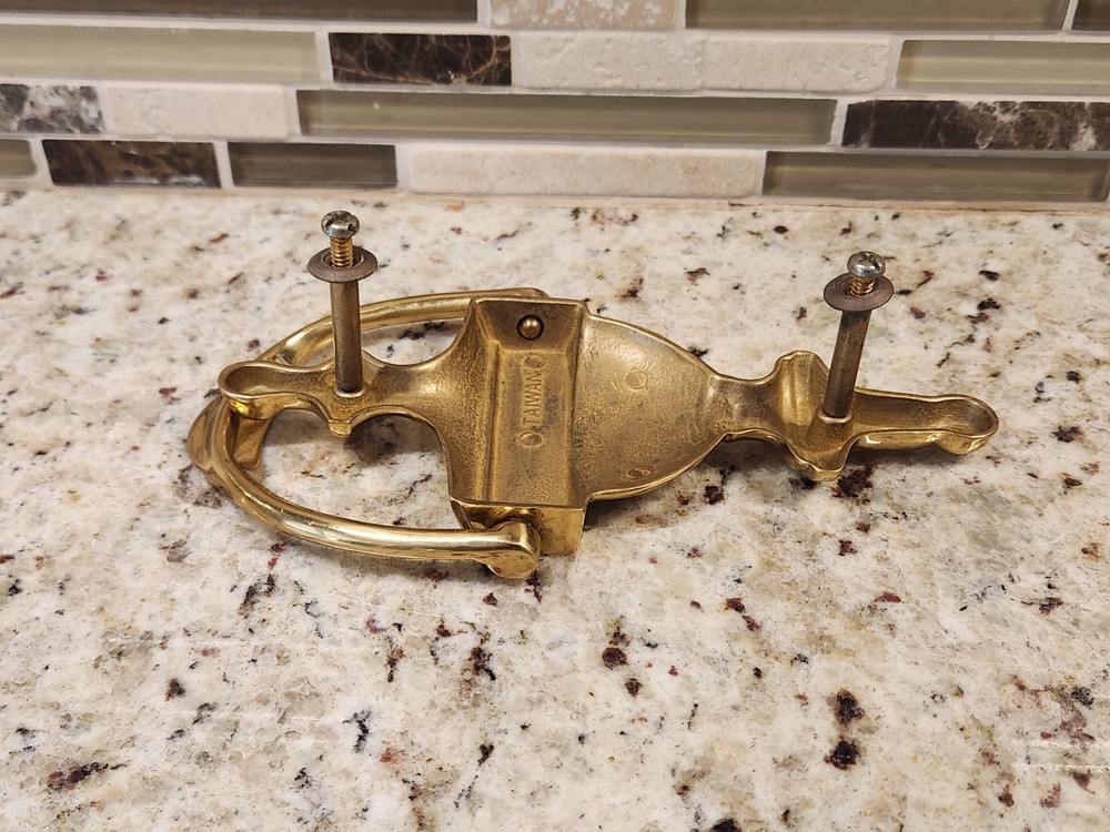 Vintage Solid Brass Door Knocker 7" Colonial Style - Taiwan