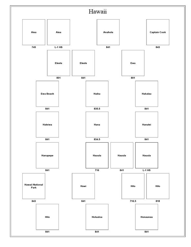 Hawaii Precancel Town & Type 5 Pages in Sheet Protectors