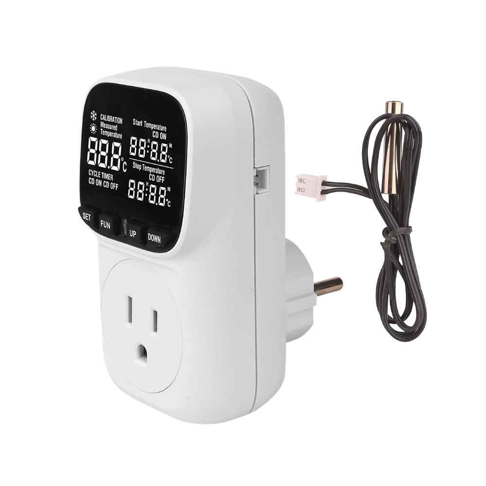Digital Thermostat Outlet Plug Temperature Controller Outlet Socket 110V LCDsMvJ