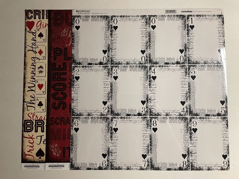 CREATIVE IMAGINATIONS "GAMES" 12X12 SS PAPERS AND TRANSPARENCY