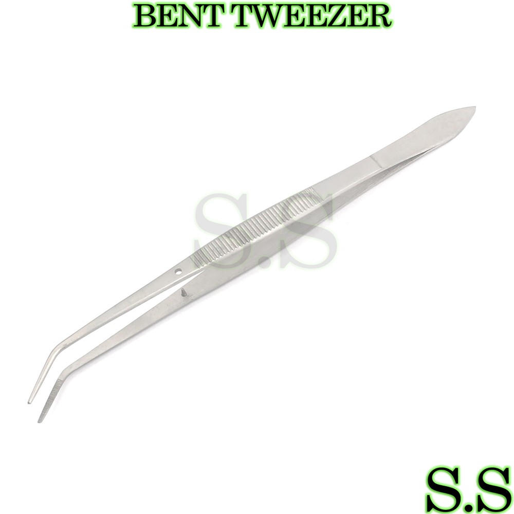 STAINLESS STEEL 6" BENT TWEEZER