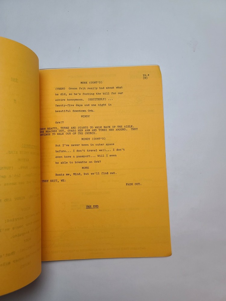 MORK & MINDY / 1981 TV Script, Conrad Janis & Robert Donner "The Wedding"