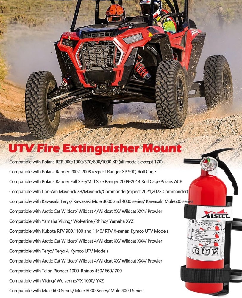 Quick Release UTV Fire Extinguisher Mount Kit Fire Extinguisher Holder Adjust...