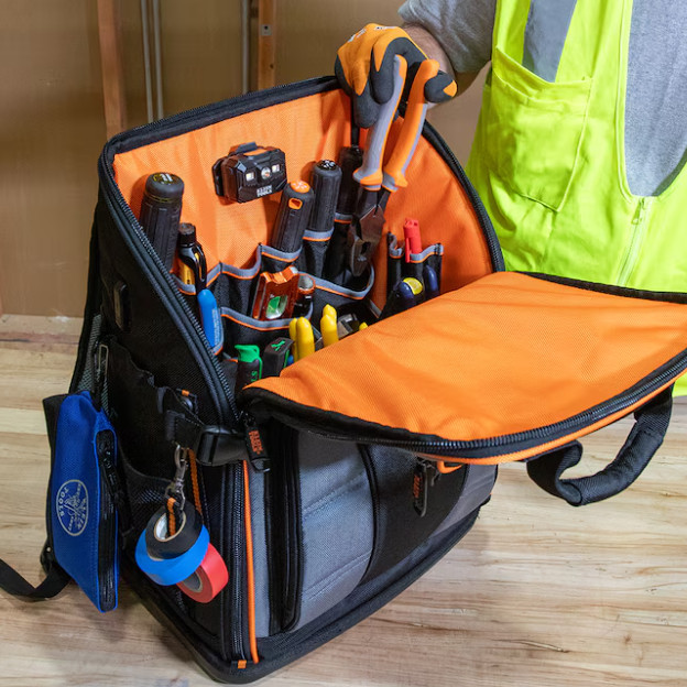 Klein Tools Tradesman Pro Tool Station Tool Bag Backpack, 27 Pockets