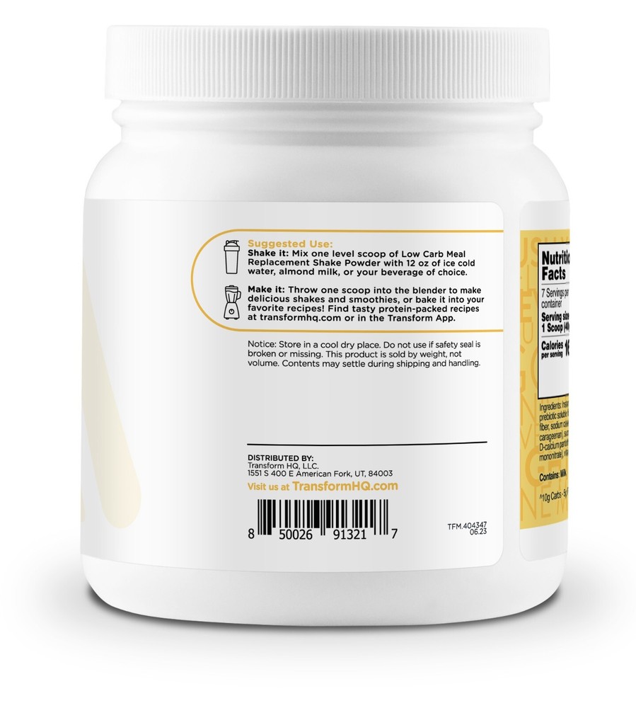 TransformHQ Meal Replacement Shake Powder 7 Servings (Pineapple Whip)