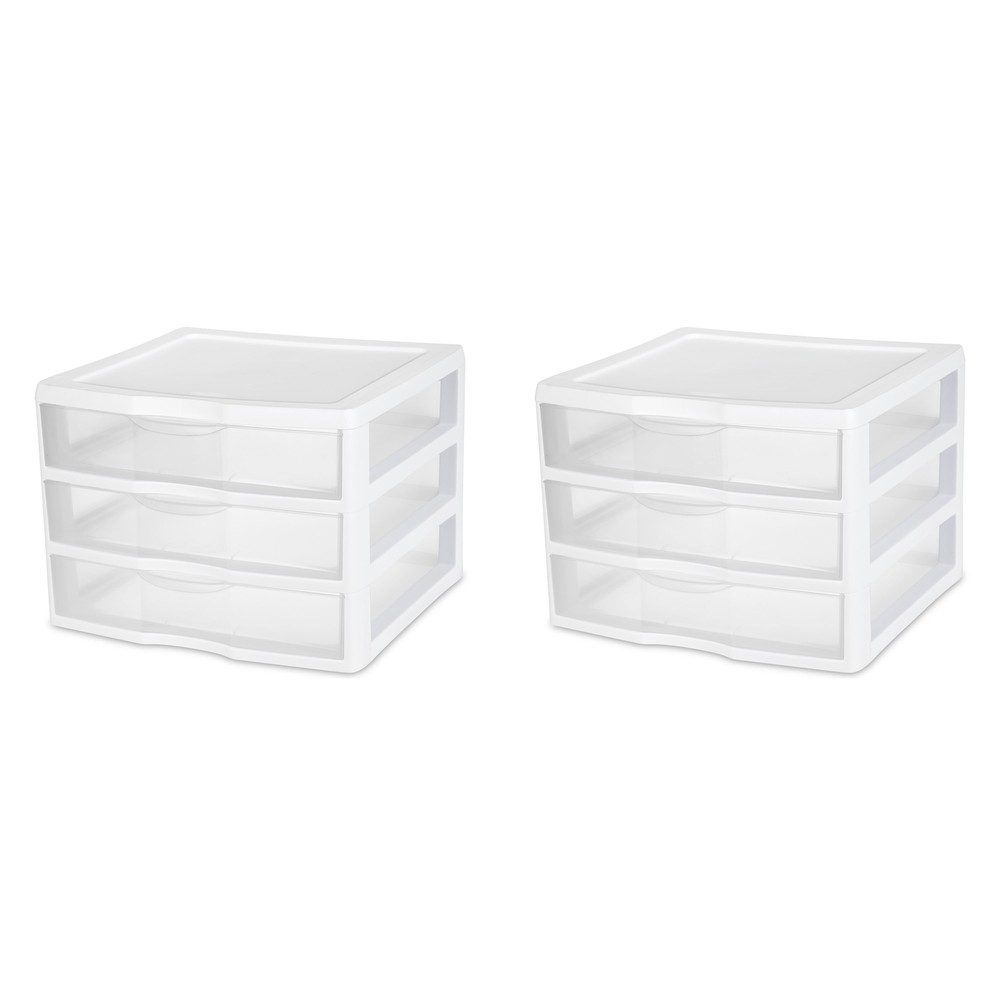 Wide 3 Drawer Unit Plastic, White
