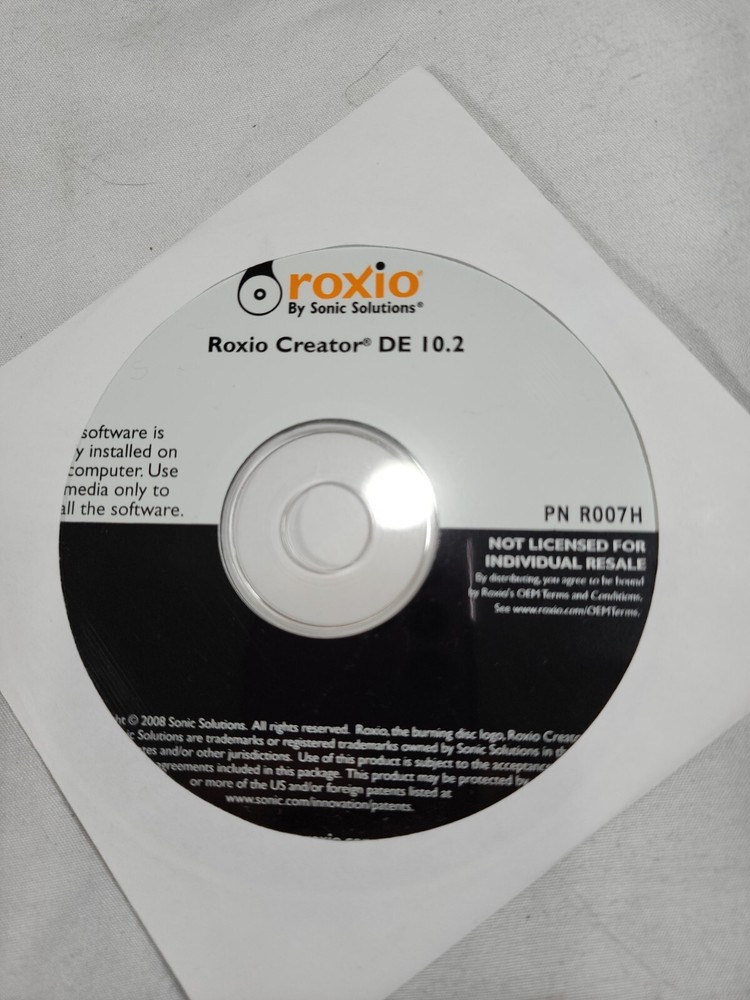 Roxio Creator DE 10.2 Installation Software CD (2008) Sonic Solutions