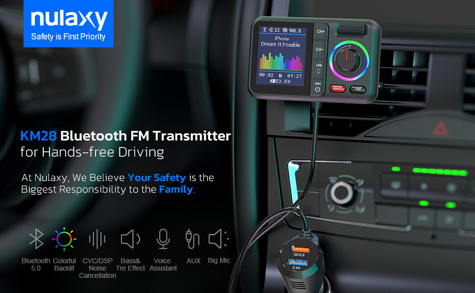 Bluetooth Car FM Transmitter Micro SD LED AUX Radio QC PD USB Adapter MP3 Player