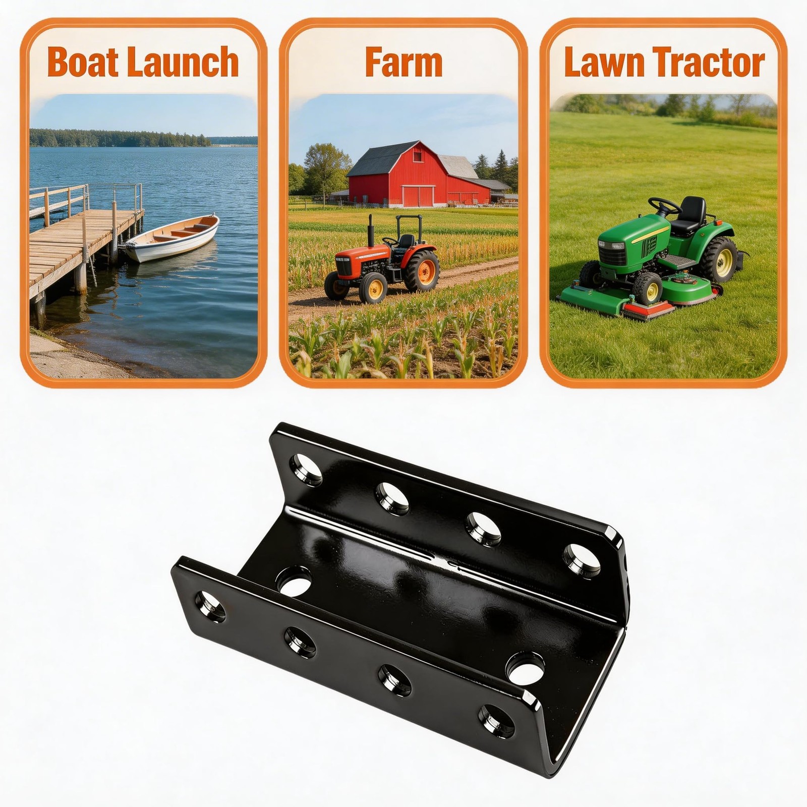 3-Position Adjustable Trailer Coupler Channel Bracket, 3" Inner Width with 2"...